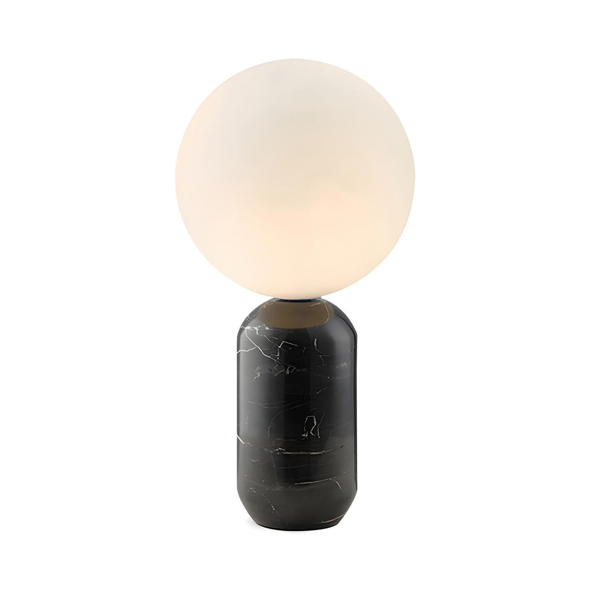 Stylish Ball Shade Cylindrical Metal Base Table Lamp Image - 7