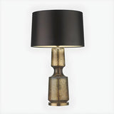 Stylish Barrel Shade Glass Textured Base Table Lamp Image - 10