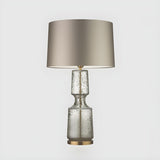 Stylish Barrel Shade Glass Textured Base Table Lamp Image - 11