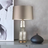 Stylish Barrel Shade Glass Textured Base Table Lamp Image - 15