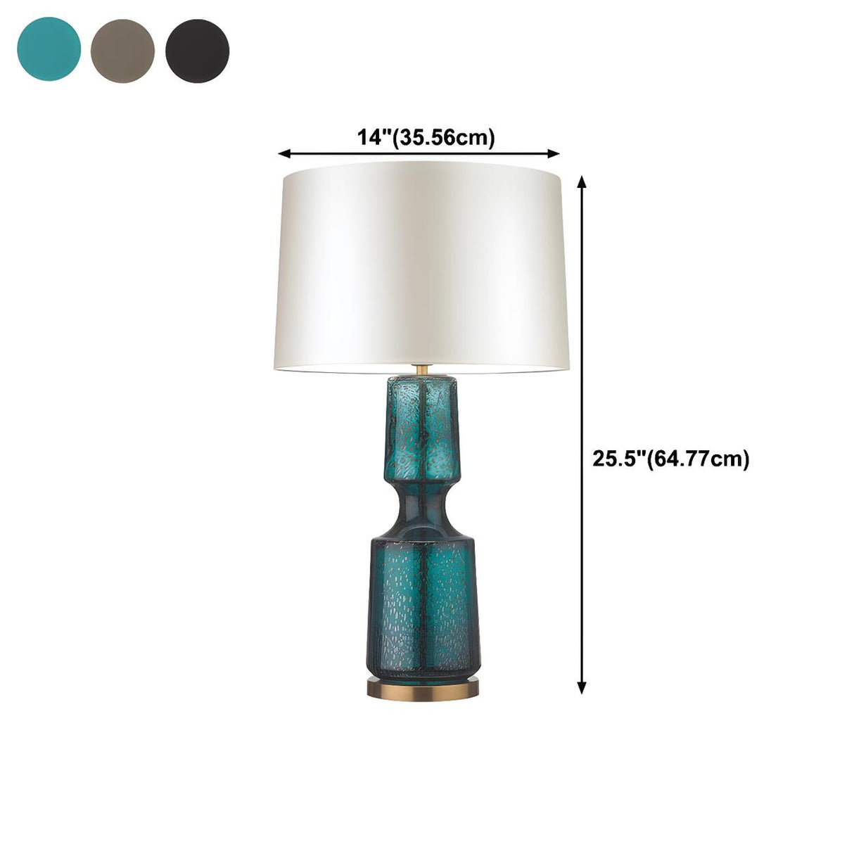 Stylish Barrel Shade Glass Textured Base Table Lamp 