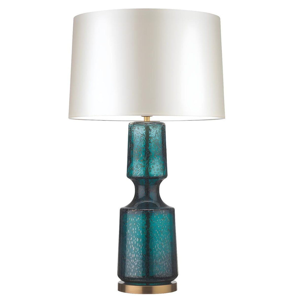 Stylish Barrel Shade Glass Textured Base Table Lamp Image - 2