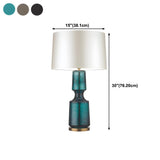 Stylish Barrel Shade Glass Textured Base Table Lamp Image - 20