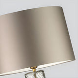 Stylish Barrel Shade Glass Textured Base Table Lamp Image - 7