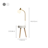 Stylish Bedside Globe Floor Lamp with Integrated Table #size