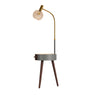 Stylish Bedside Globe Floor Lamp with Integrated Table Image - 2