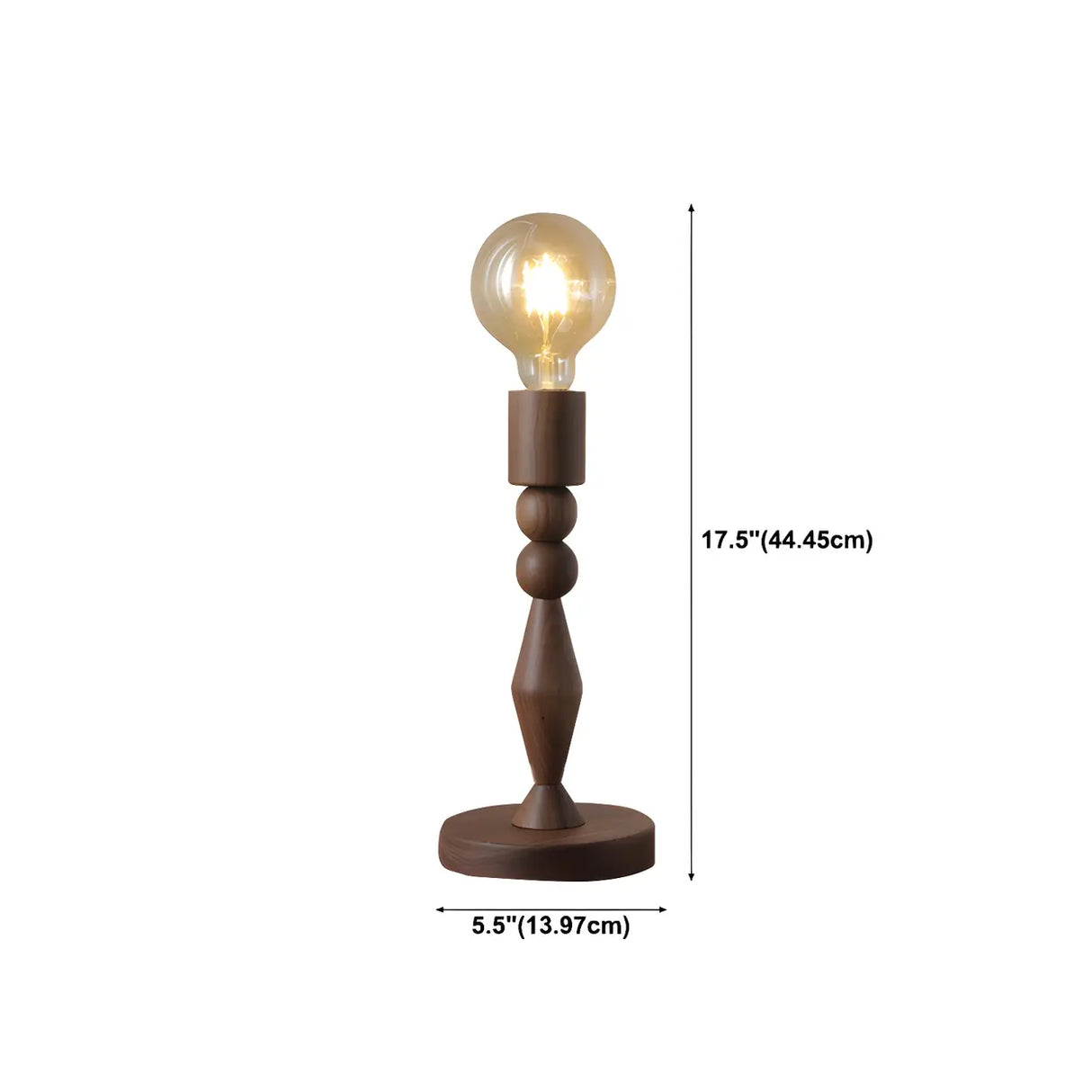 Stylish Beige Bell Shade Curved Wood Base Table Lamp Image - 20