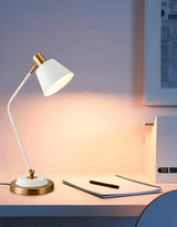 Stylish Bell Shade Bend Arm Small Study Table Lamp Image - 15