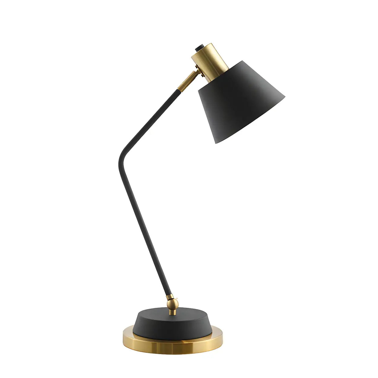 Stylish Bell Shade Bend Arm Small Study Table Lamp Image - 2