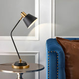 Stylish Bell Shade Bend Arm Small Study Table Lamp Image - 6