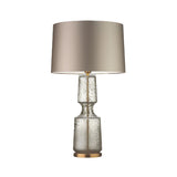 Stylish Black Barrel Fabric Gold Glass Base Table Lamp Image - 10