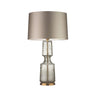 Stylish Black Barrel Fabric Gold Glass Base Table Lamp Image - 10