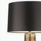 Stylish Black Barrel Fabric Gold Glass Base Table Lamp Image - 13