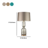 Stylish Black Barrel Fabric Gold Glass Base Table Lamp #size