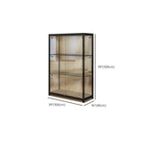 Stylish Black Clear Glass Adjustable Display Cabinet Image - 19