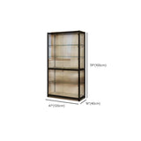 Stylish Black Clear Glass Adjustable Display Cabinet Image - 20