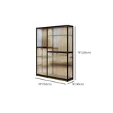 Stylish Black Clear Glass Adjustable Display Cabinet Image - 28