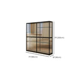 Stylish Black Clear Glass Adjustable Display Cabinet Image - 29