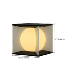 Stylish Black Cube Ball Decor Metal Outdoor Post Light Image - 15