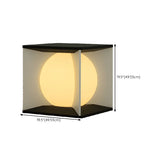 Stylish Black Cube Ball Decor Metal Outdoor Post Light Image - 17