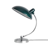 Stylish Black Domed Curved Metal Arm Modern Table Lamp Image - 5