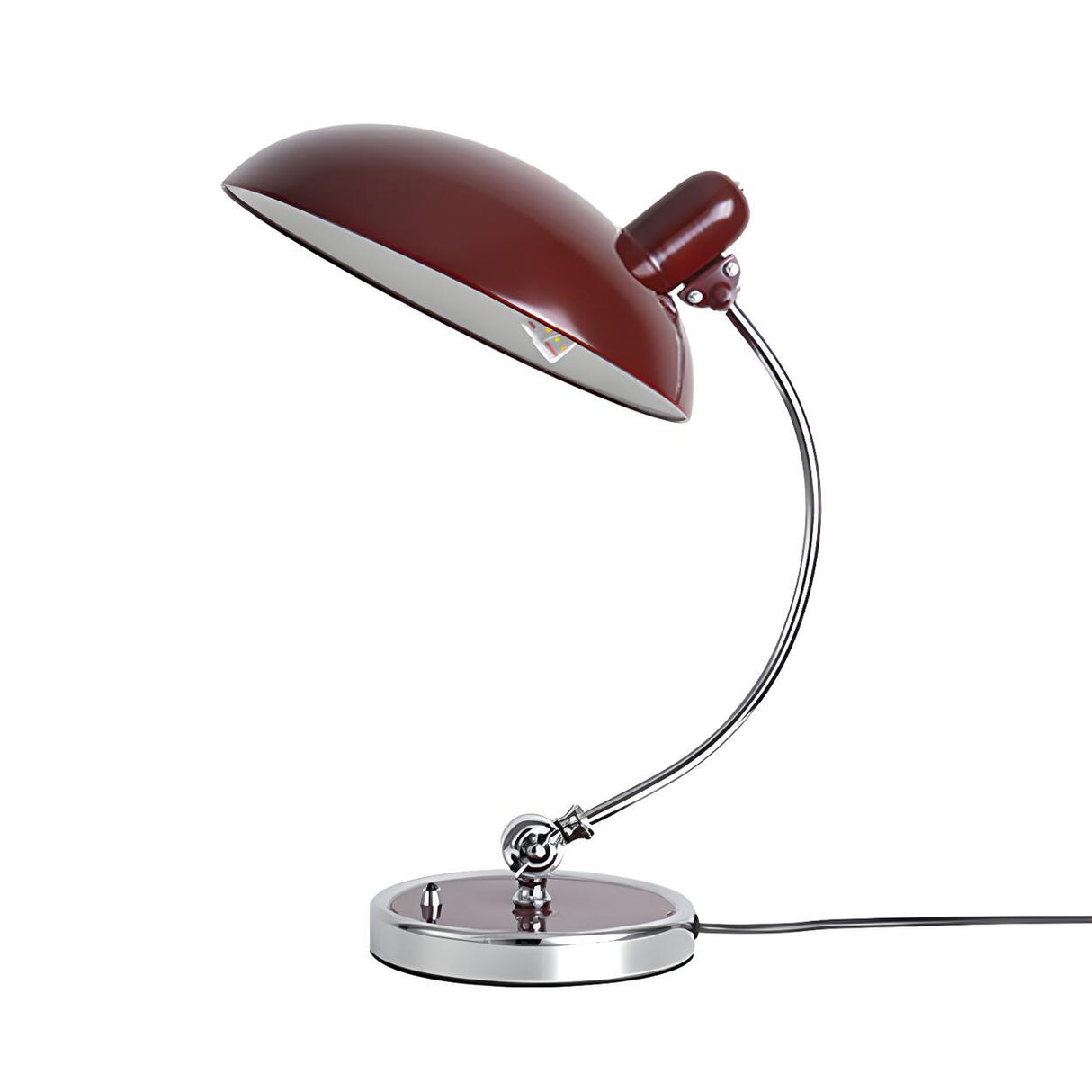 Stylish Black Domed Curved Metal Arm Modern Table Lamp Image - 8