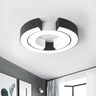 Stylish Black Double C Shaped LED Flush Mount Light Image - 1