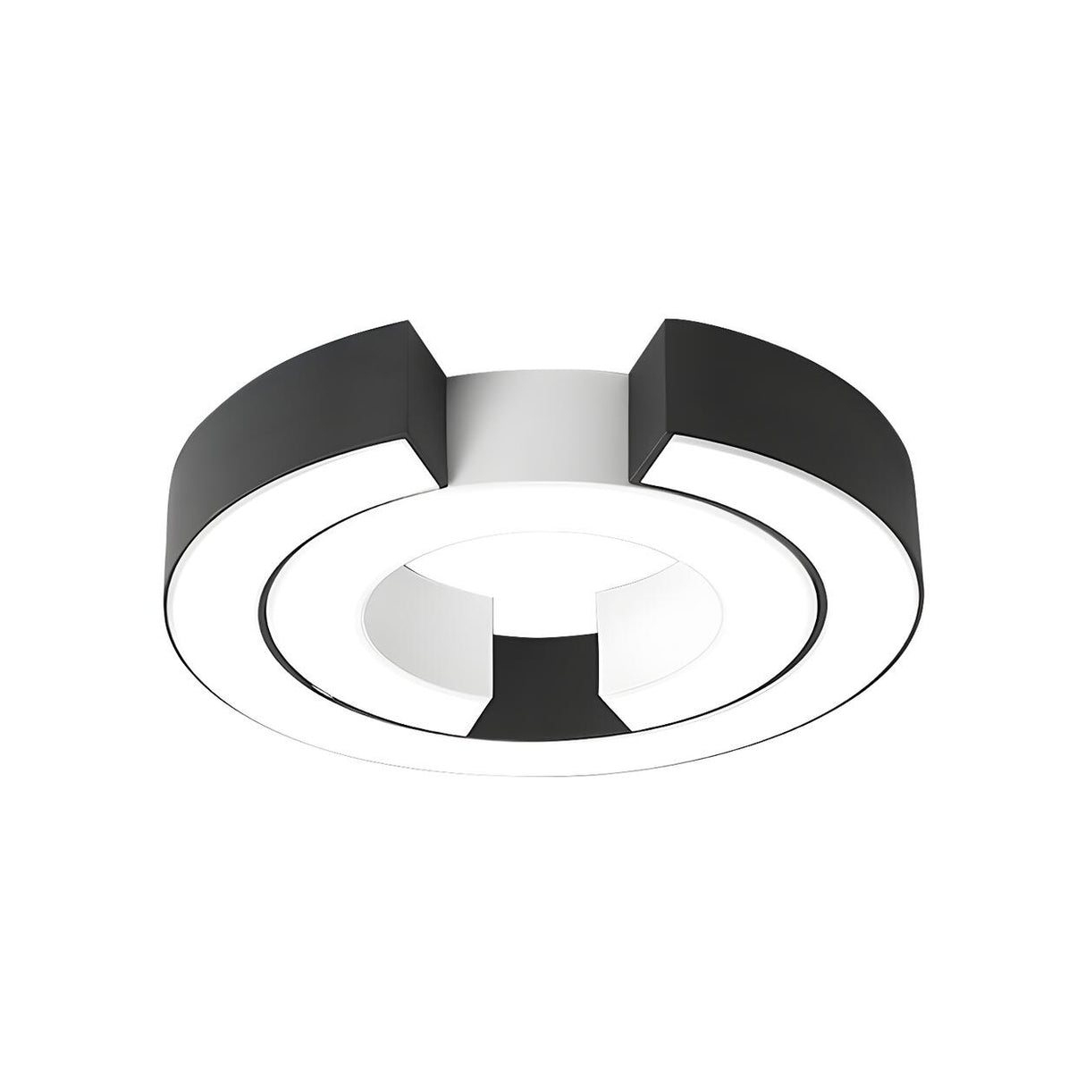 Stylish Black Double C Shaped LED Flush Mount Light Image - 4