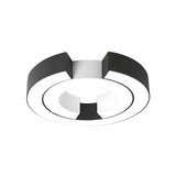 Stylish Black Double C Shaped LED Flush Mount Light Image - 4