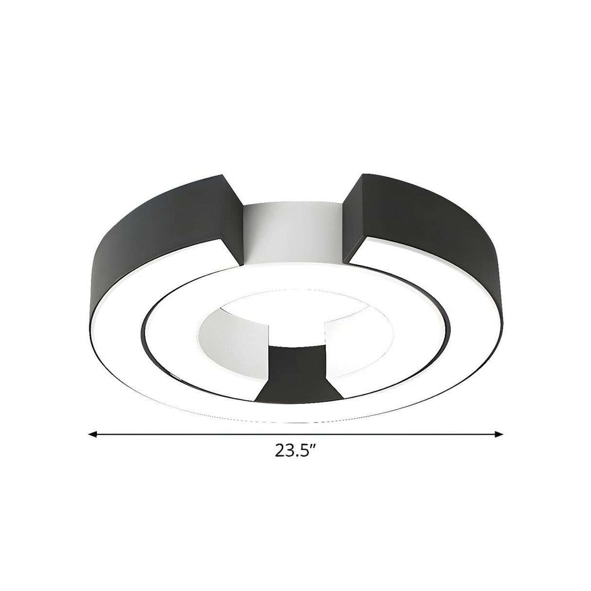 Stylish Black Double C Shaped LED Flush Mount Light Image - 6