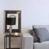 Stylish Black Drum Shade Chic Feather Base Table Lamp Image - 4