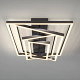 Stylish Black Four Rectangle Semi-Flush Mount Light Image - 10