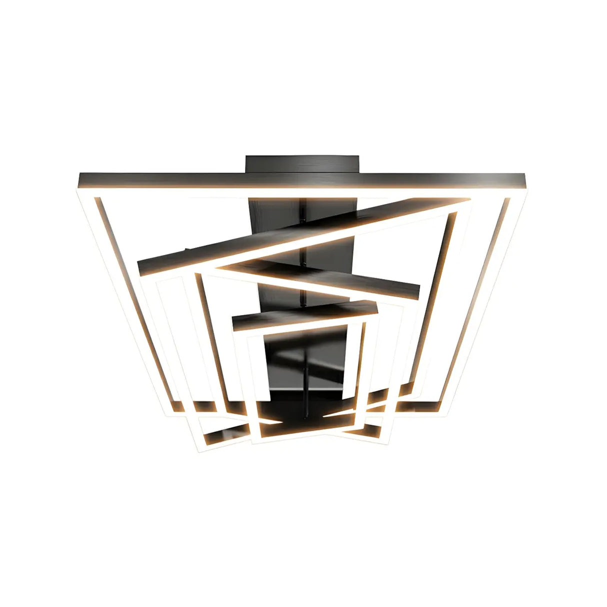 Stylish Black Four Rectangle Semi-Flush Mount Light Image - 12