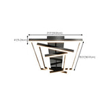 Stylish Black Four Rectangle Semi-Flush Mount Light #size