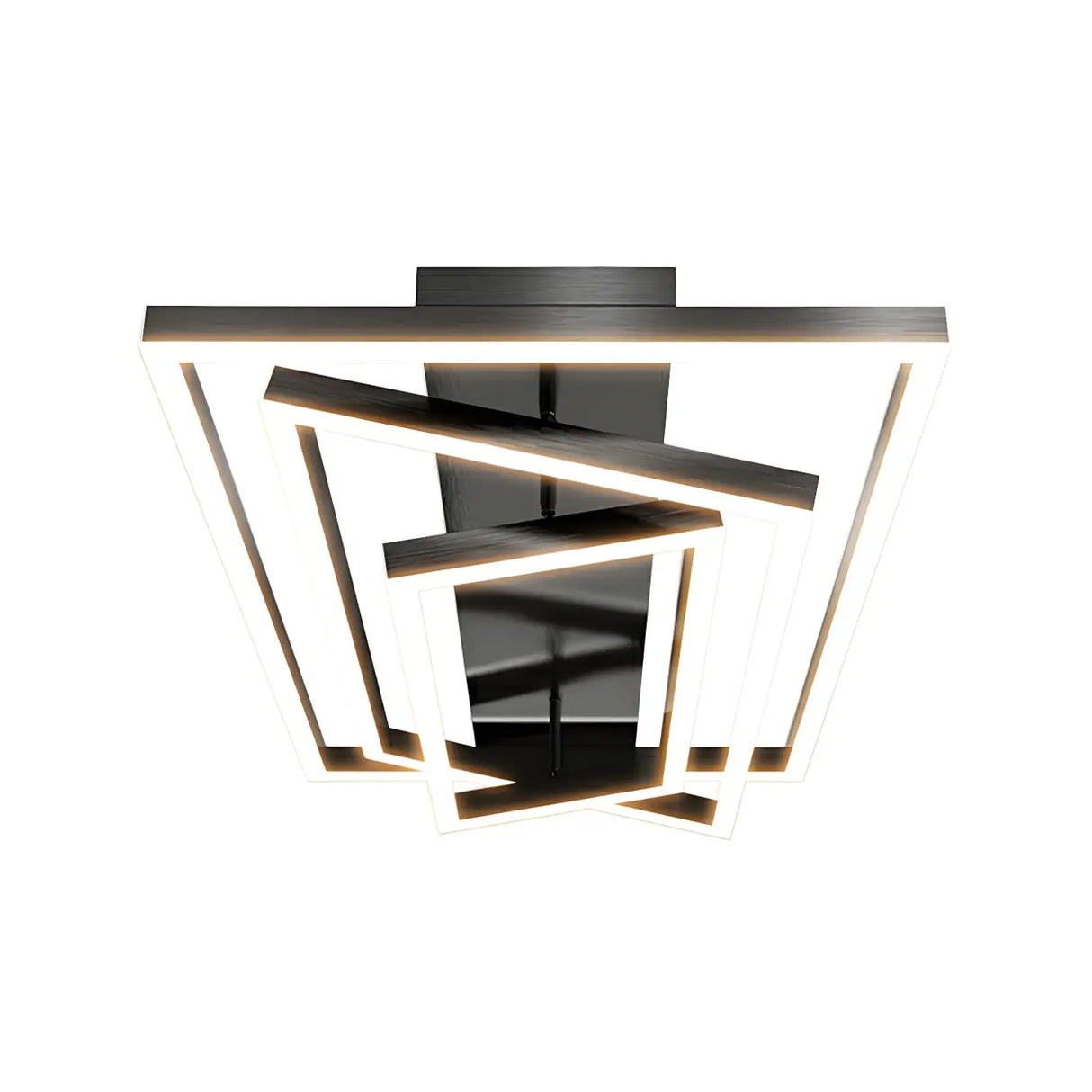 Stylish Black Four Rectangle Semi-Flush Mount Light Image - 6