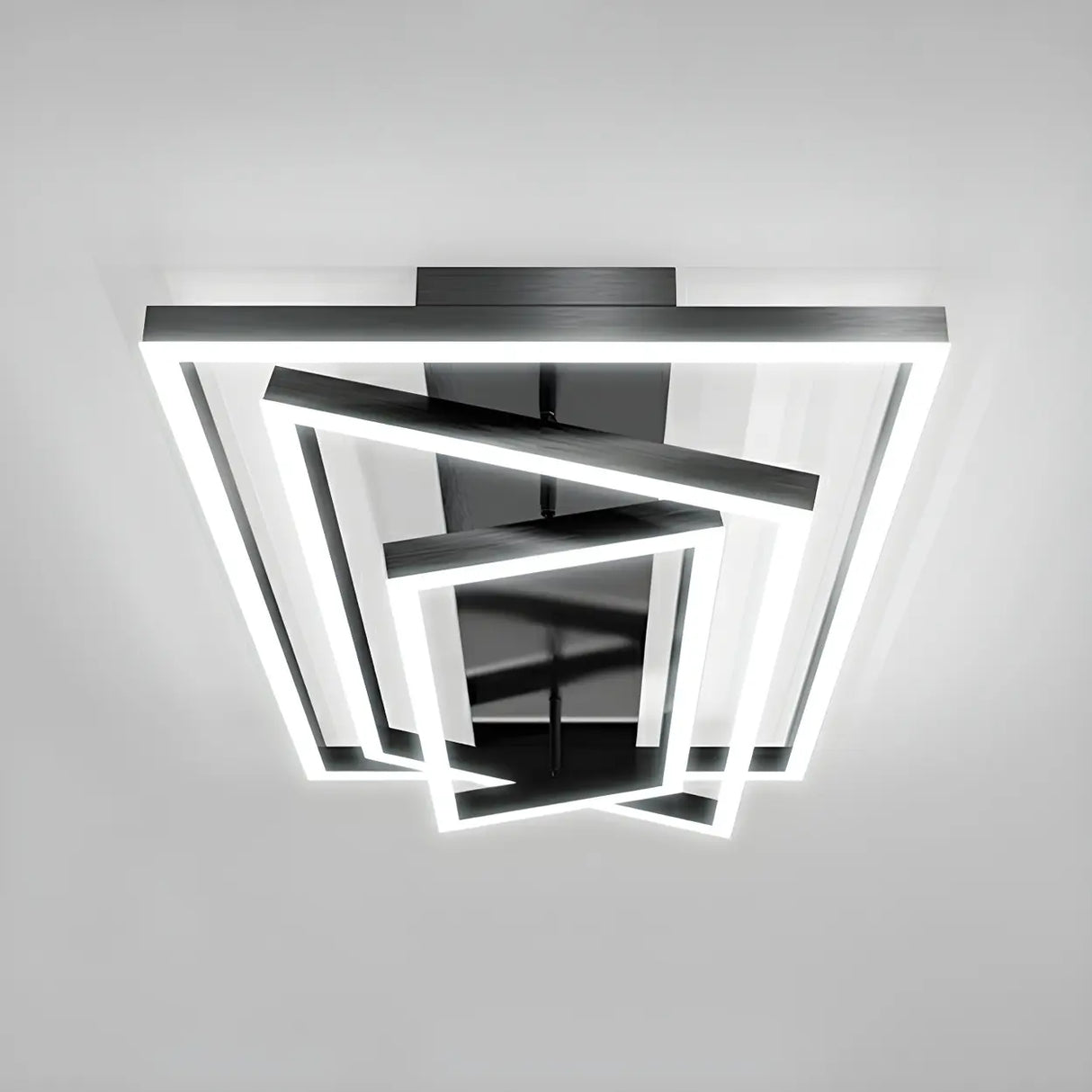 Stylish Black Four Rectangle Semi-Flush Mount Light Image - 7