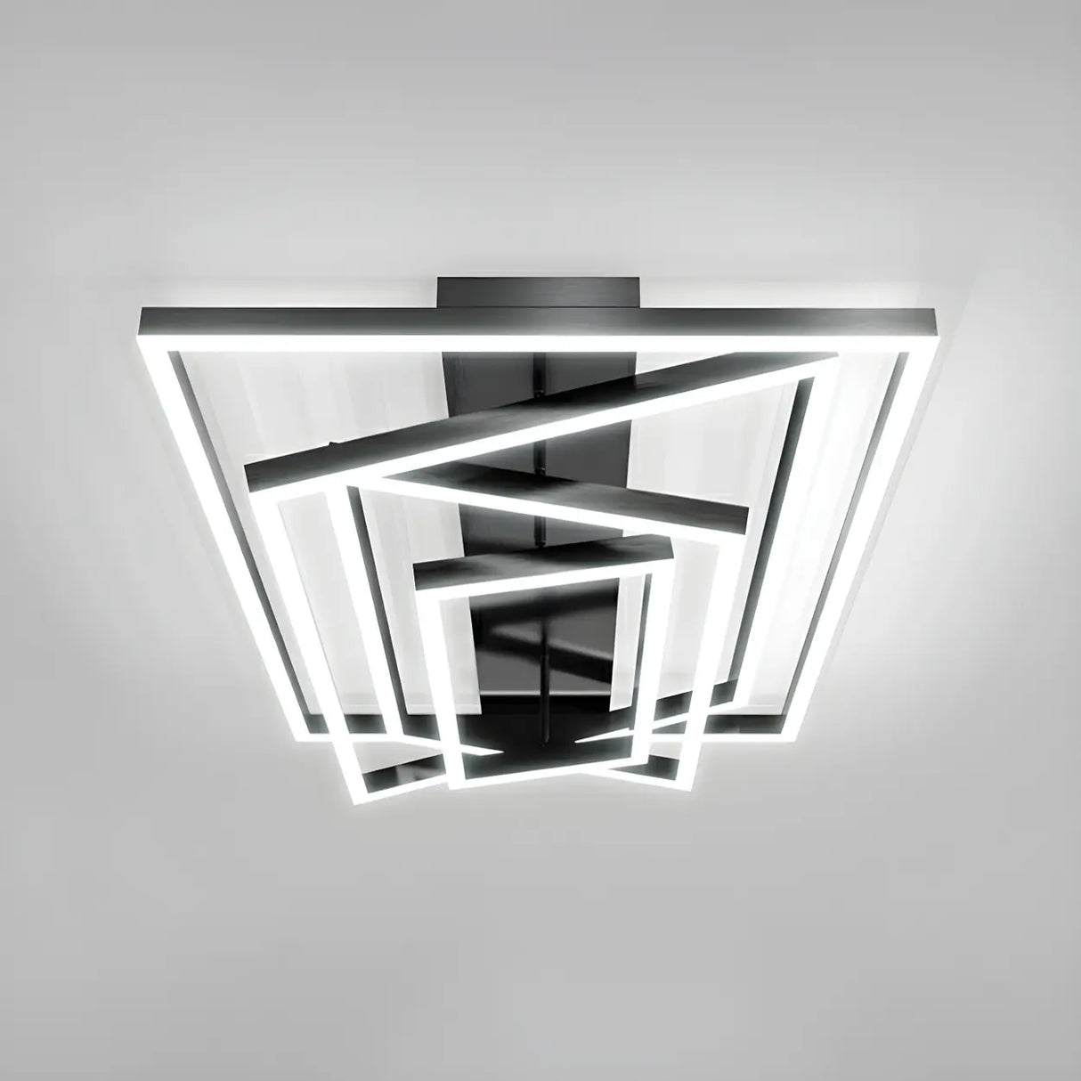 Stylish Black Four Rectangle Semi-Flush Mount Light Image - 9