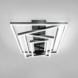 Stylish Black Four Rectangle Semi-Flush Mount Light Image - 9