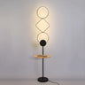 Stylish Black Geometric Acrylic Floor Lamp with Shelf Image - 5