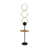 Stylish Black Geometric Acrylic Floor Lamp with Shelf Image - 6