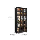 Stylish Black Living Room Glass Door Display Cabinet Image - 21