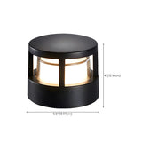 Stylish Black Metal Cylinder Post Outdoor Table Lamp #size