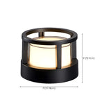 Stylish Black Metal Cylinder Post Outdoor Table Lamp Image - 20