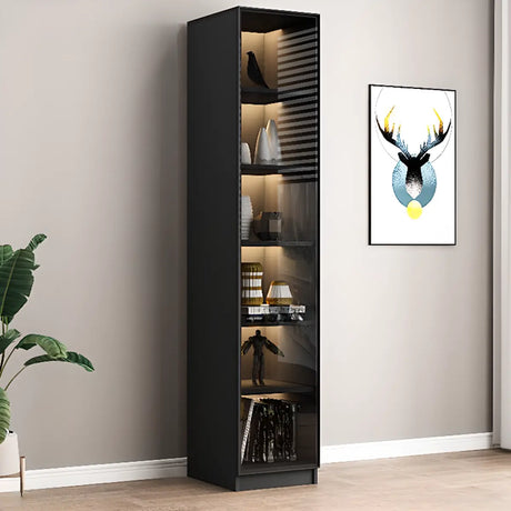 Stylish Black Metal Large Multi-Shelf Display Cabinet Image - 2