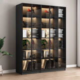 Stylish Black Metal Large Multi-Shelf Display Cabinet Image - 23