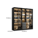 Stylish Black Metal Large Multi-Shelf Display Cabinet Image - 38