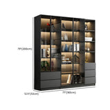 Stylish Black Metal Large Multi-Shelf Display Cabinet Image - 39