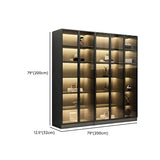 Stylish Black Metal Large Multi-Shelf Display Cabinet Image - 40