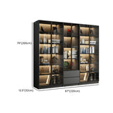 Stylish Black Metal Large Multi-Shelf Display Cabinet Image - 42