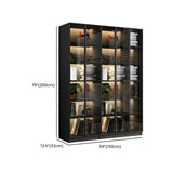 Stylish Black Metal Large Multi-Shelf Display Cabinet Image - 44